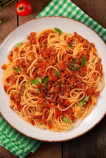 Macarrão a Bolonhesa Vegano